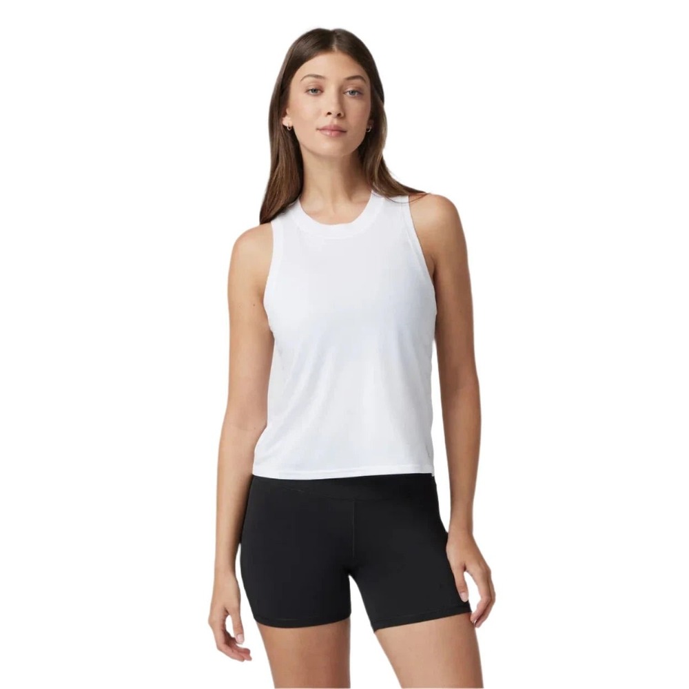Vuori The Energy Top Women Small White Good Activewear High Neck Tank athlesuire